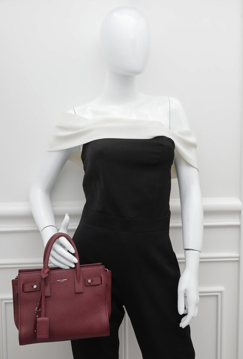 YSL Burgundy Sac De Jour Souple Nano Bag-YSL-THE CLOSET