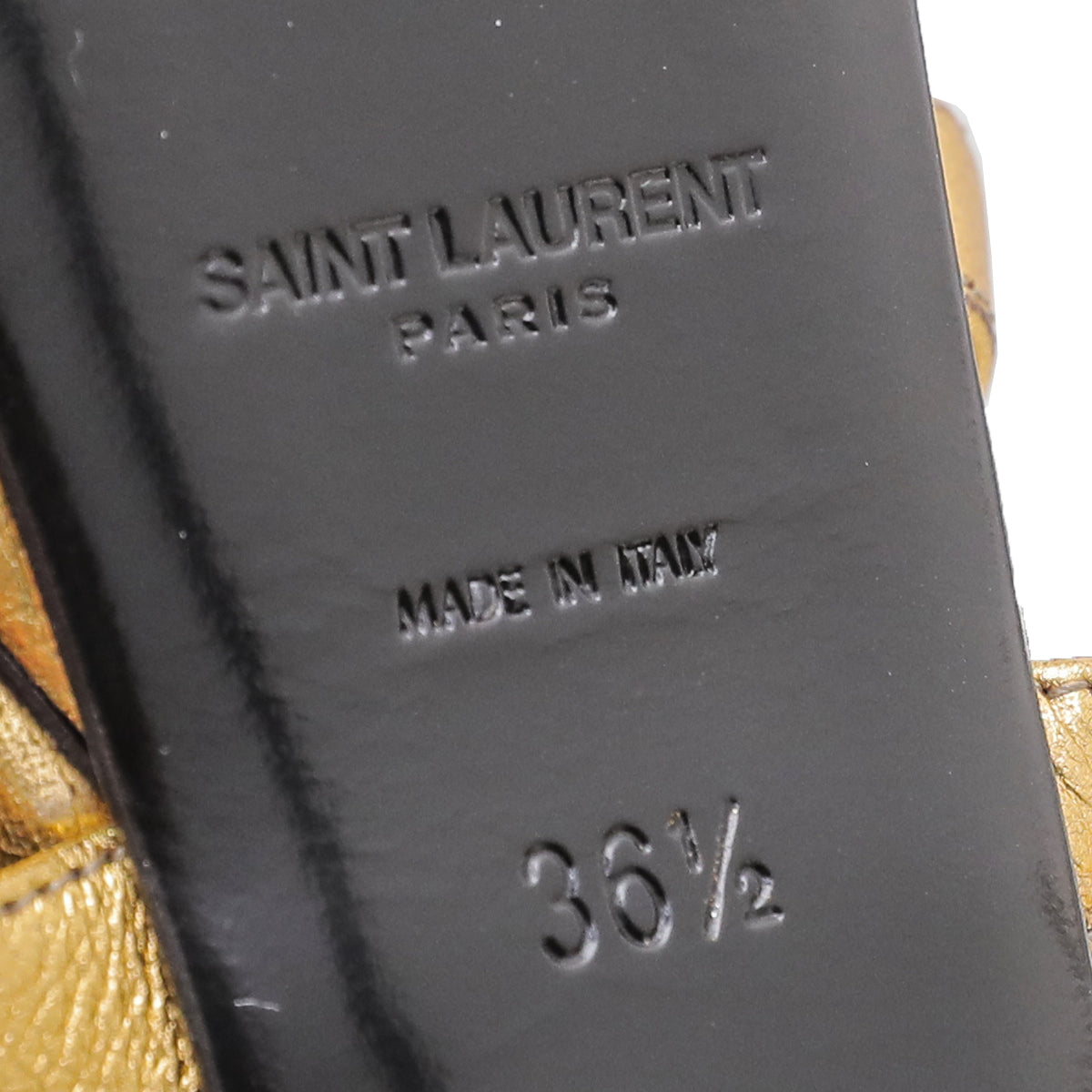 YSL Metallic Gold Strappy T-Strap Sandals 36.5-YSL-THE CLOSET