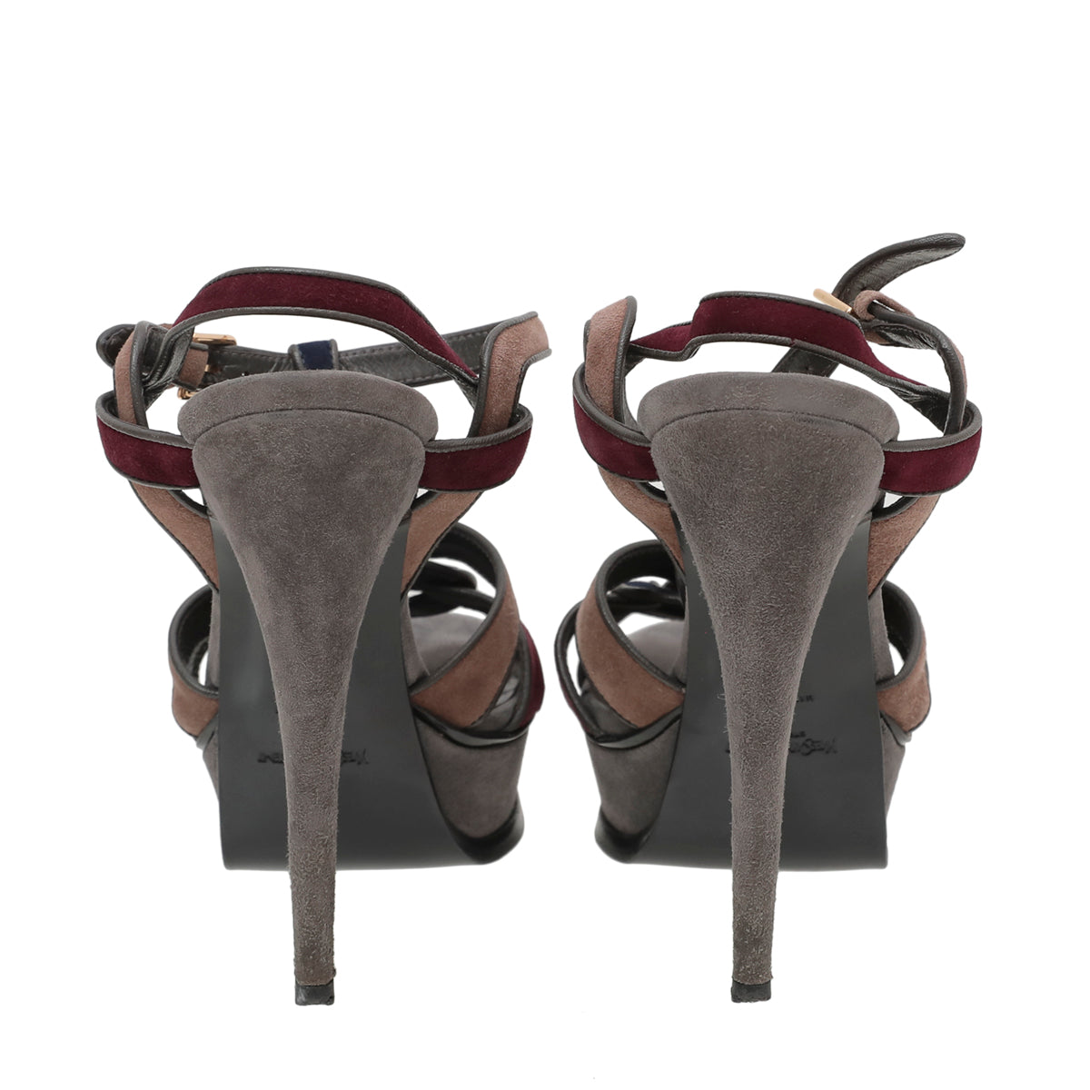 YSL Multicolor Suede Tribute Sandal 37-YSL-THE CLOSET