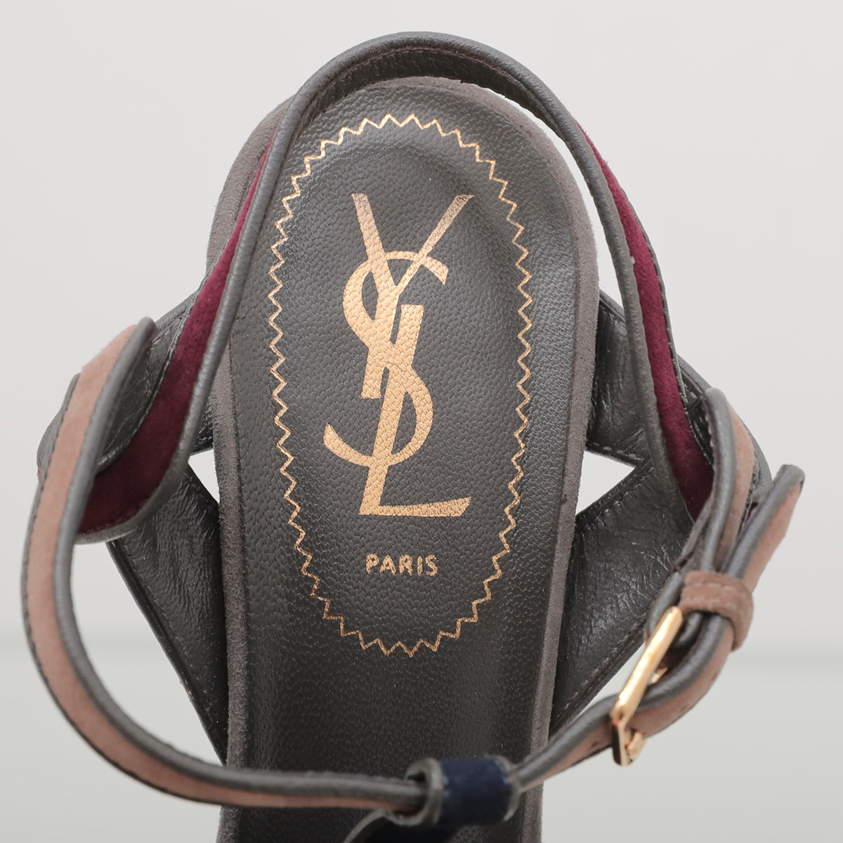 YSL Multicolor Suede Tribute Sandal 37-YSL-THE CLOSET