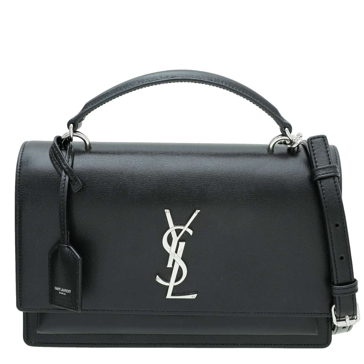 YSL Black Sunset Top Handle Satchel Bag The Closet