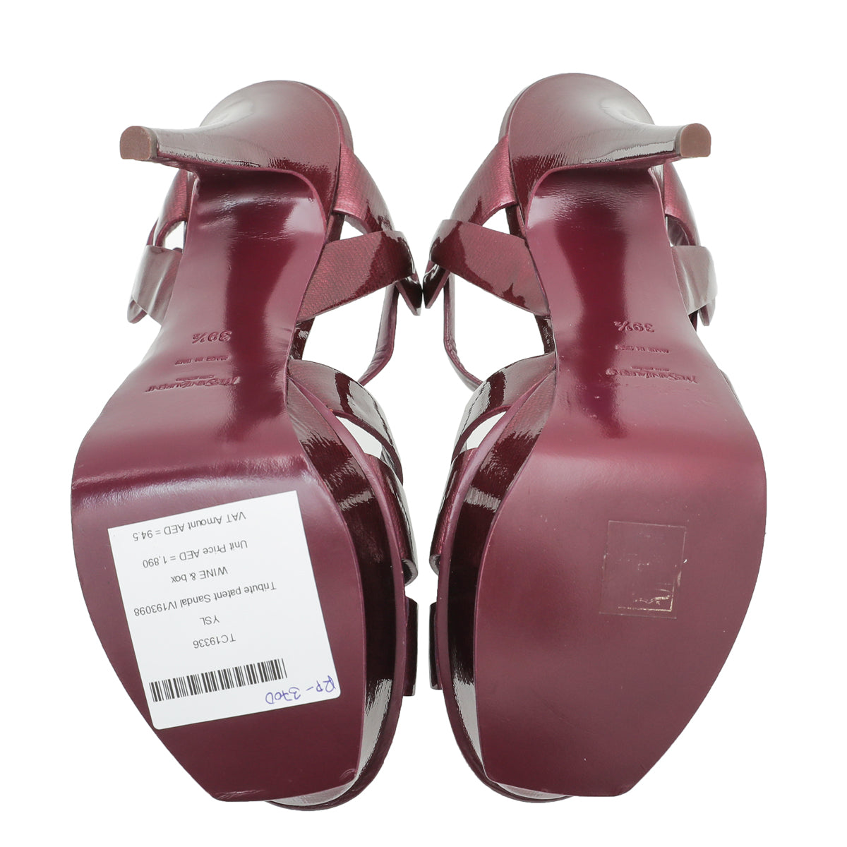 YSL Wine Tribute Sandal 39.5-YSL-THE CLOSET