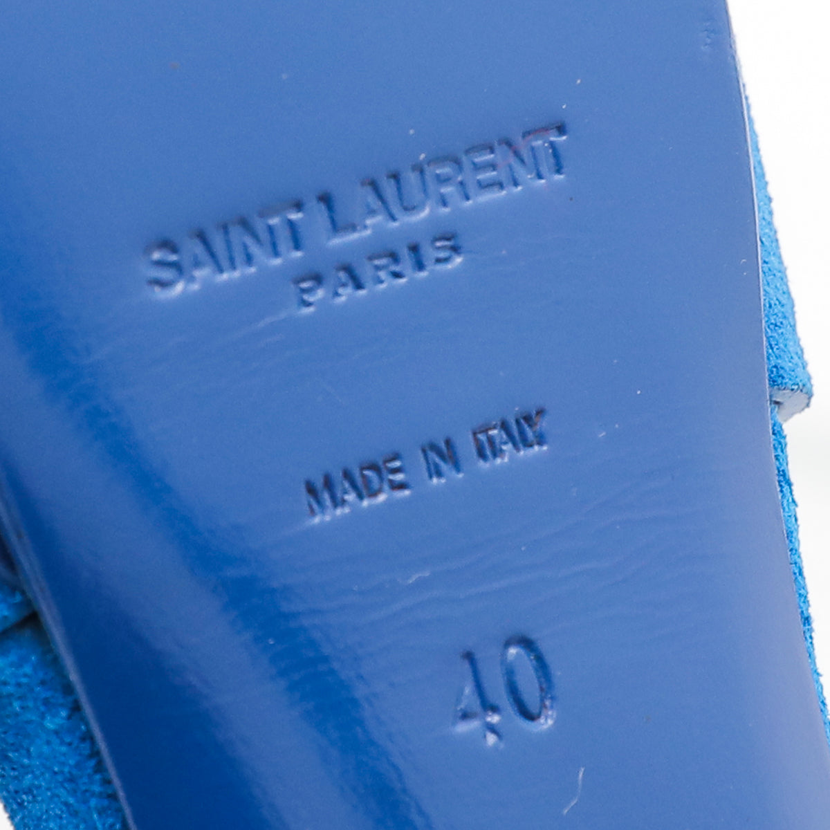 YSL Royal Blue Velvet Tribute Sandals 40-YSL-THE CLOSET