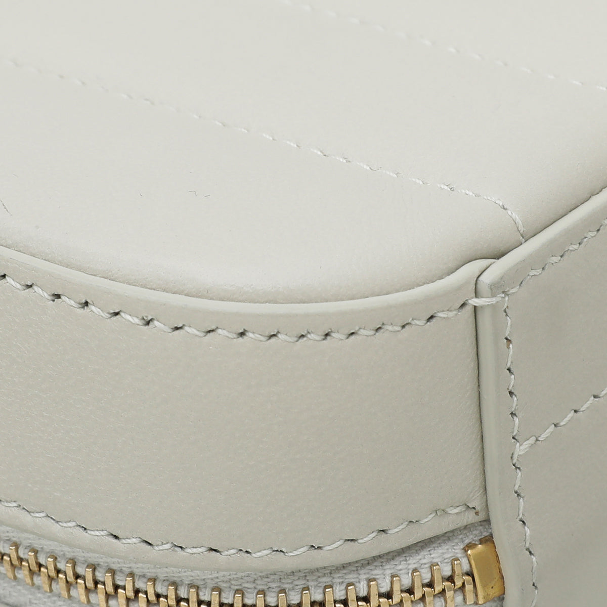 YSL White Vertical Quilted Vicky Camera Bag