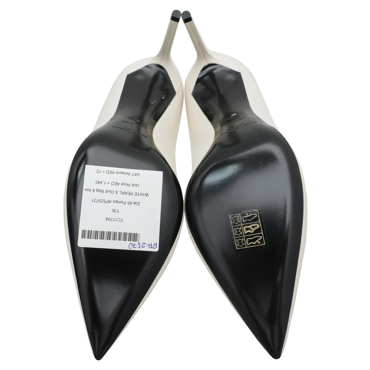 YSL White Pearl Zeo 85 Pumps 38.5-YSL-THE CLOSET